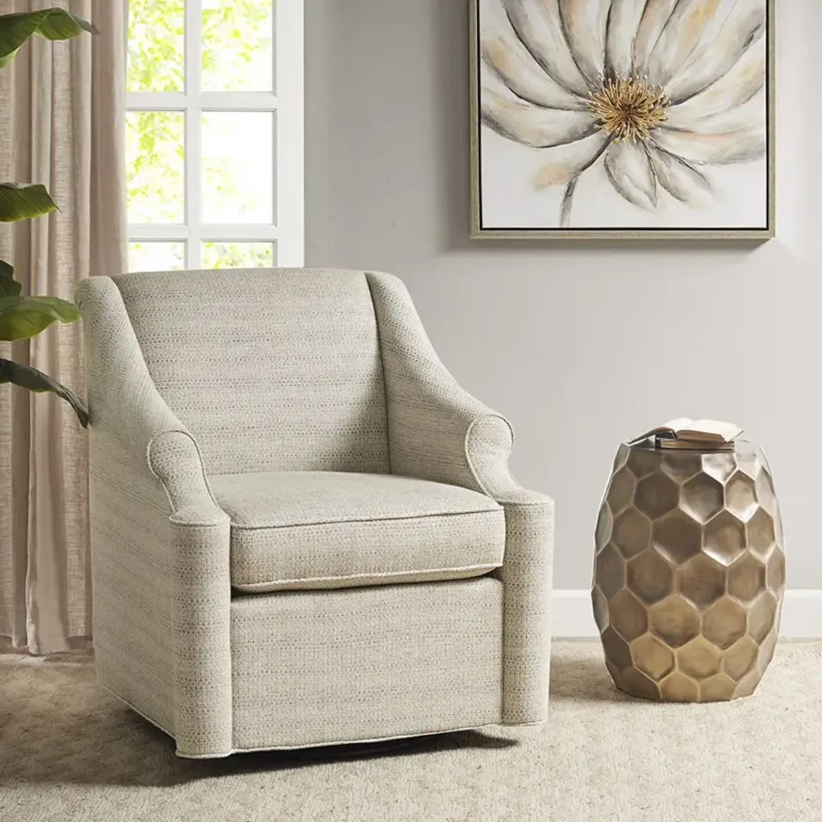 Justin - Swivel Glider Chair - Tan