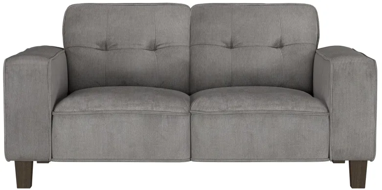 Deerhurst - Upholstered Tufted Track Arm Loveseat - Charcoal