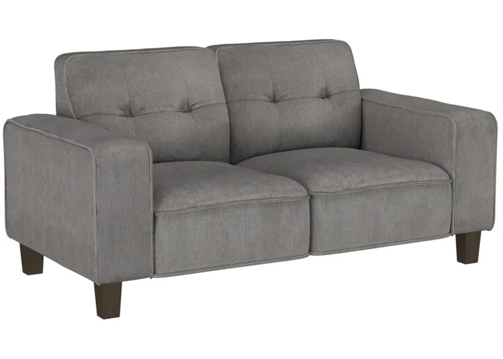 Deerhurst - Upholstered Track Arm Tufted Loveseat - Charcoal