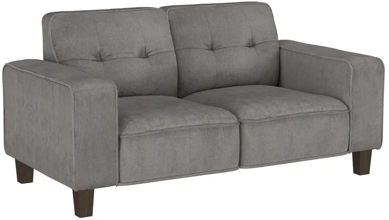 Deerhurst - Upholstered Tufted Track Arm Loveseat - Charcoal