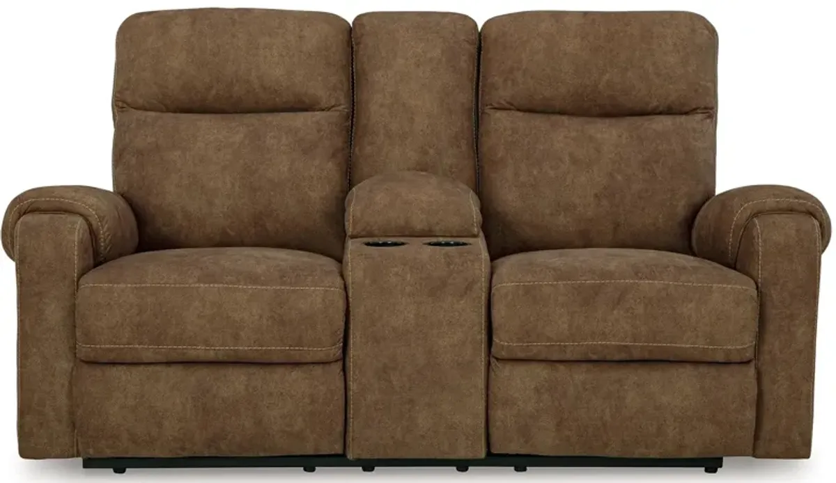 Edenwold - Brindle - Dbl Reclining Loveseat With Console