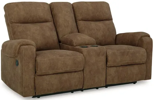 Edenwold - Brindle - Dbl Reclining Loveseat with Console