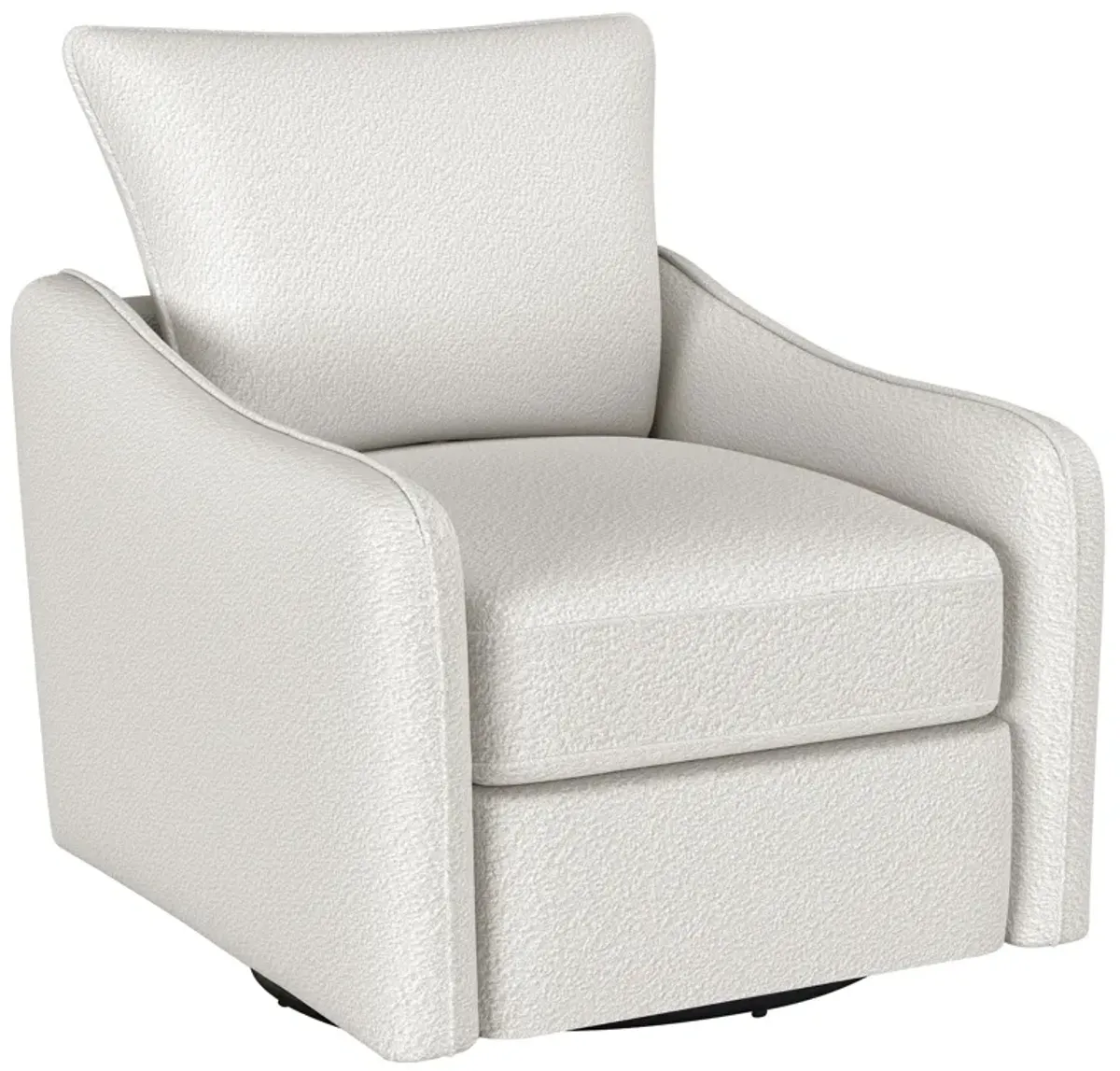 Madia - Upholstered Sloped Arm Swivel Glider Chair - Vanilla