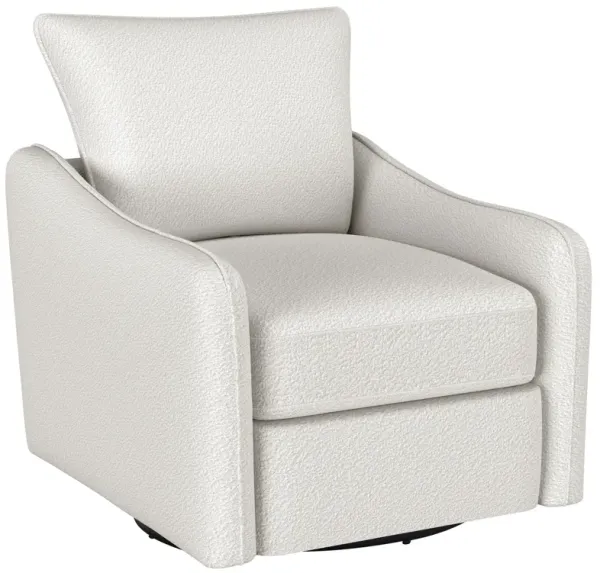 Madia - Upholstered Sloped Arm Swivel Glider Chair - Vanilla
