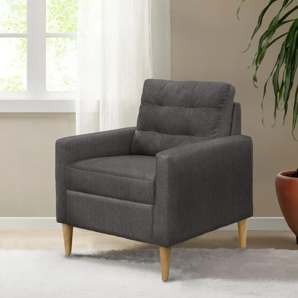 Dani - Tufted back Accent Chair - Gray 2