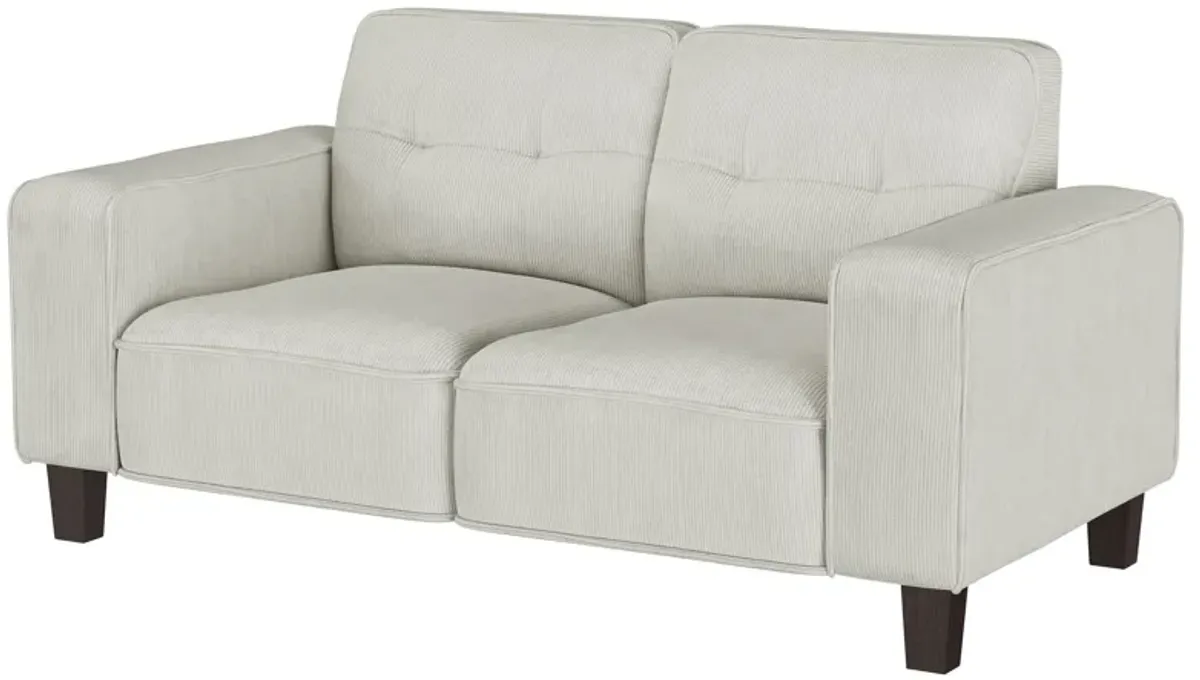 Deerhurst - Upholstered Track Arm Tufted Loveseat - Greige