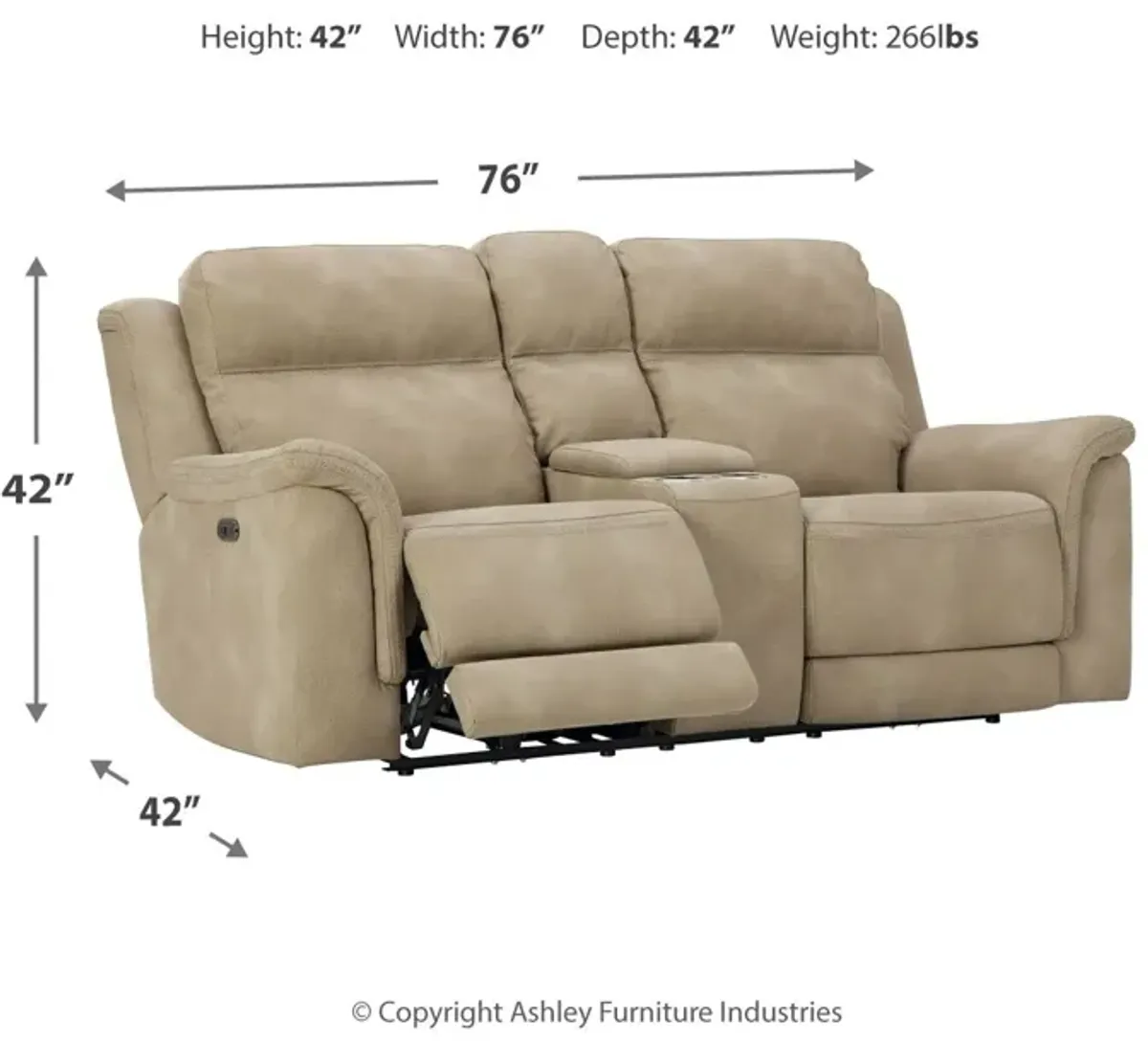 Next-Gen Durapella - Reclining Power Loveseat With Console