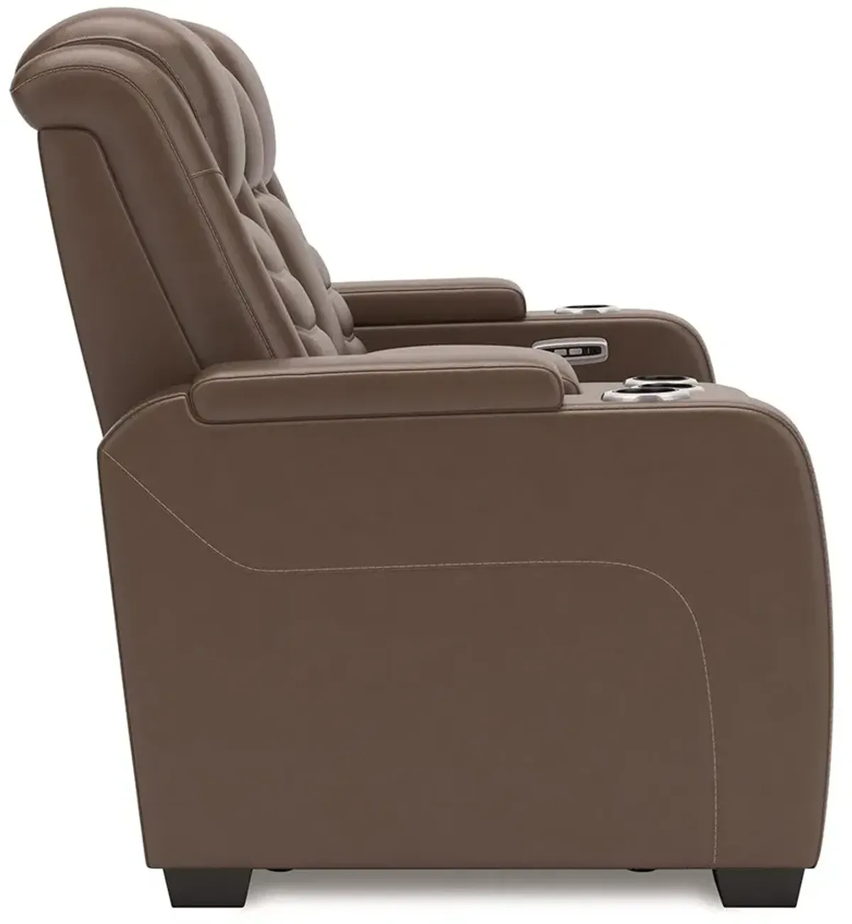 High Impact - Tobacco - Power Reclining Loveseat With Console / Adj Hdrst