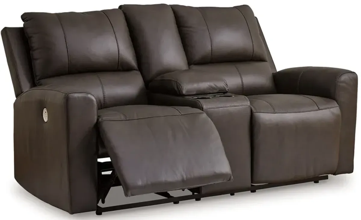 Boxmere - Storm - Dbl Power Reclining Loveseat with Console