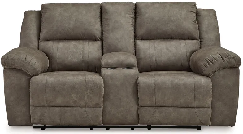 Laresview - Fossil - Dbl Reclining Loveseat With Console