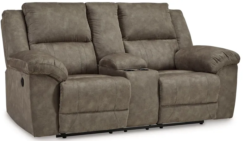 Laresview - Fossil - Dbl Reclining Loveseat With Console