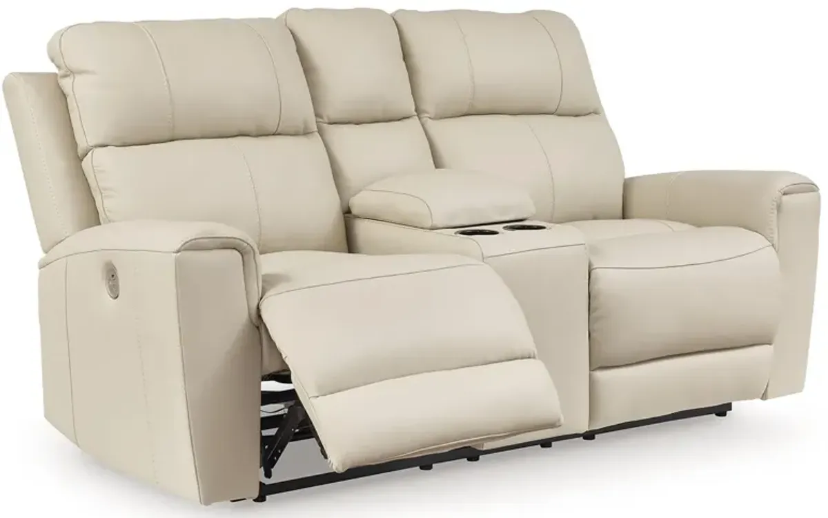 Dahlmoore - Almond - Dbl Power Reclining Loveseat With Console