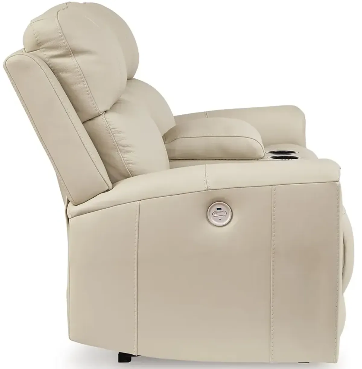 Dahlmoore - Almond - Dbl Power Reclining Loveseat With Console