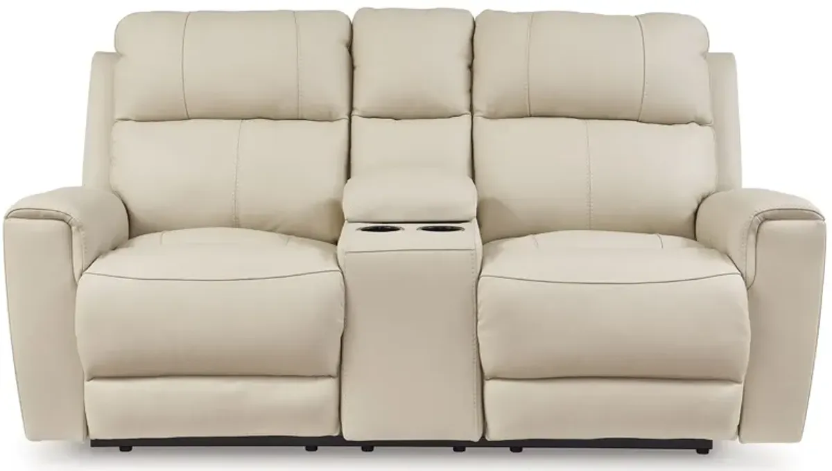 Dahlmoore - Almond - Dbl Power Reclining Loveseat With Console