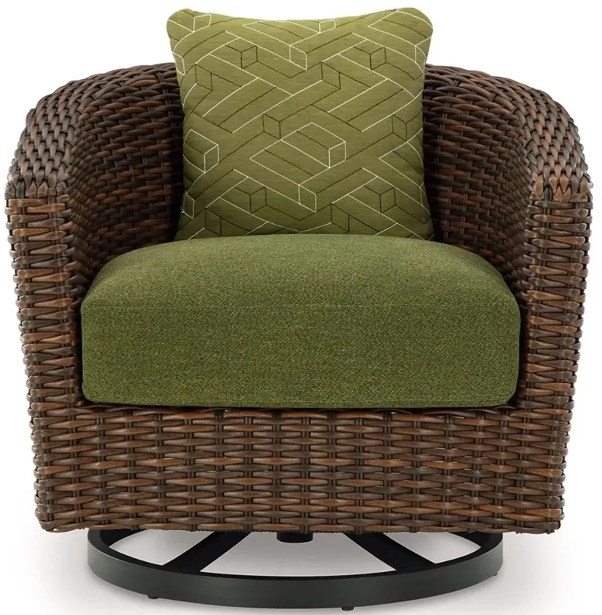 Horizon Hall - Brown / Green - Swivel Lounge With Cushion