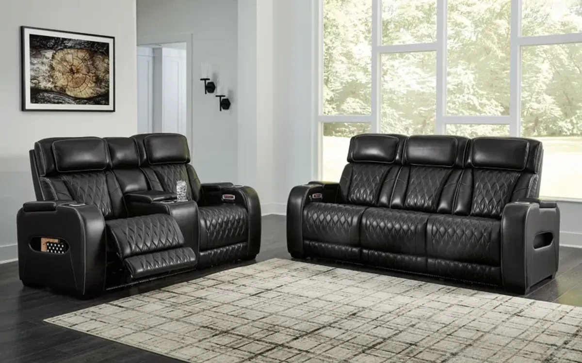 Boyington - Black - 2 Pc. - Power Reclining Sofa And Loveseat