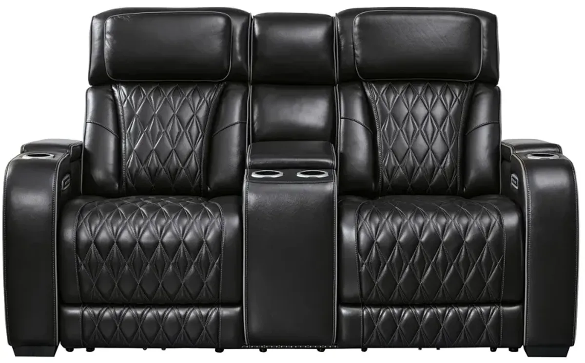 Boyington - Power Reclining Loveseat With Console/Adj Hdrst