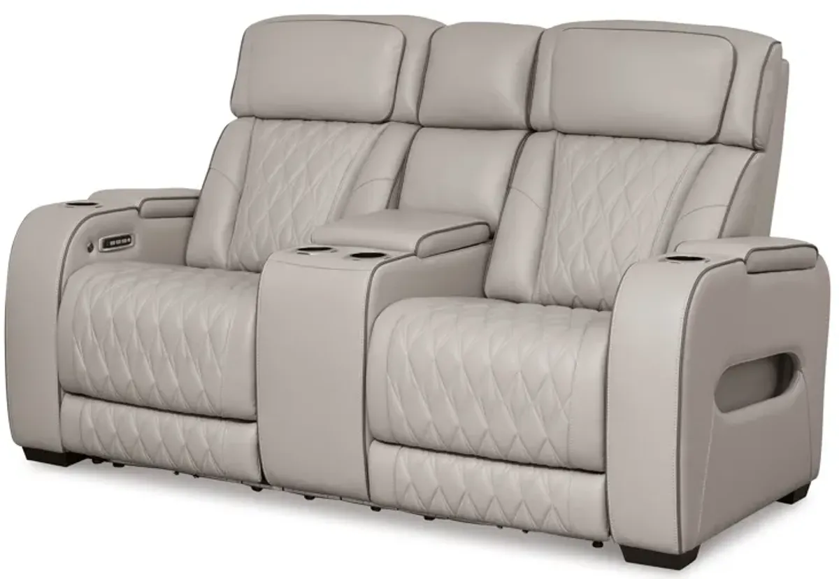 Boyington - Power Reclining Loveseat With Console/Adj Hdrst