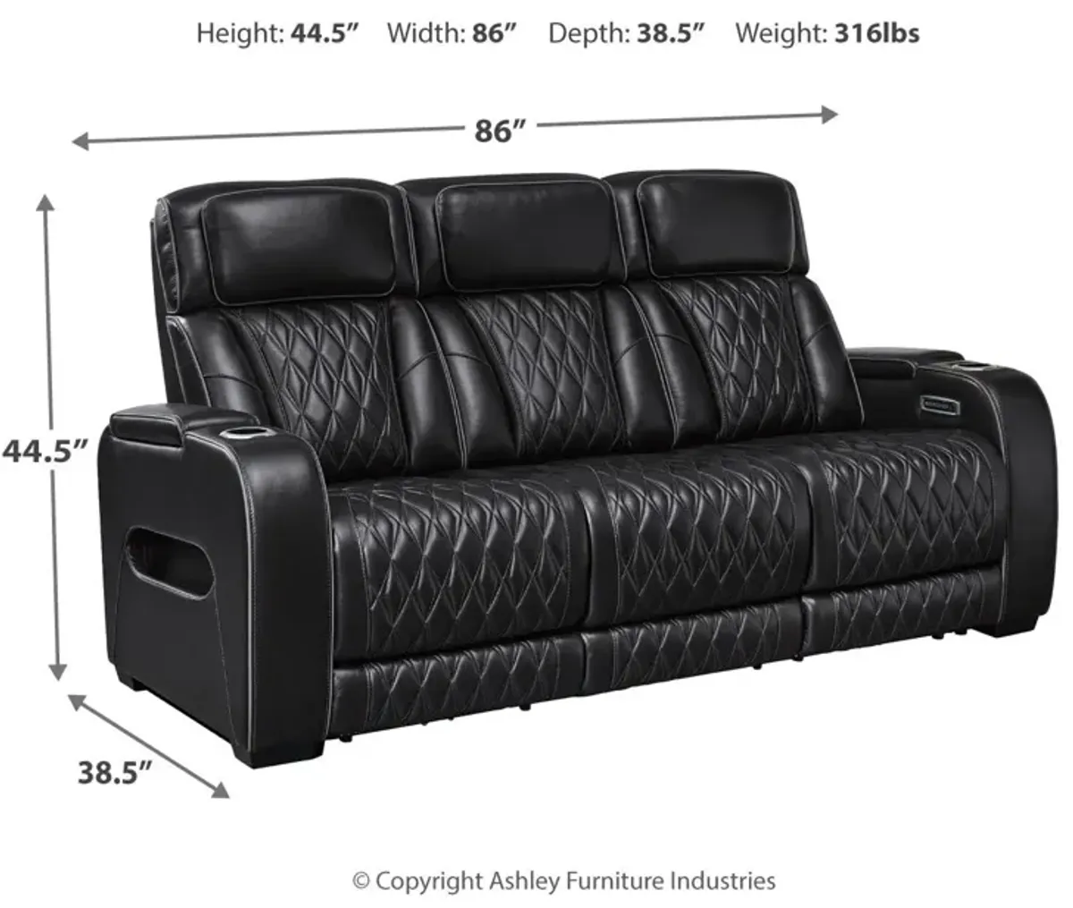 Boyington - Power Reclining Sofa With Adj Headrest