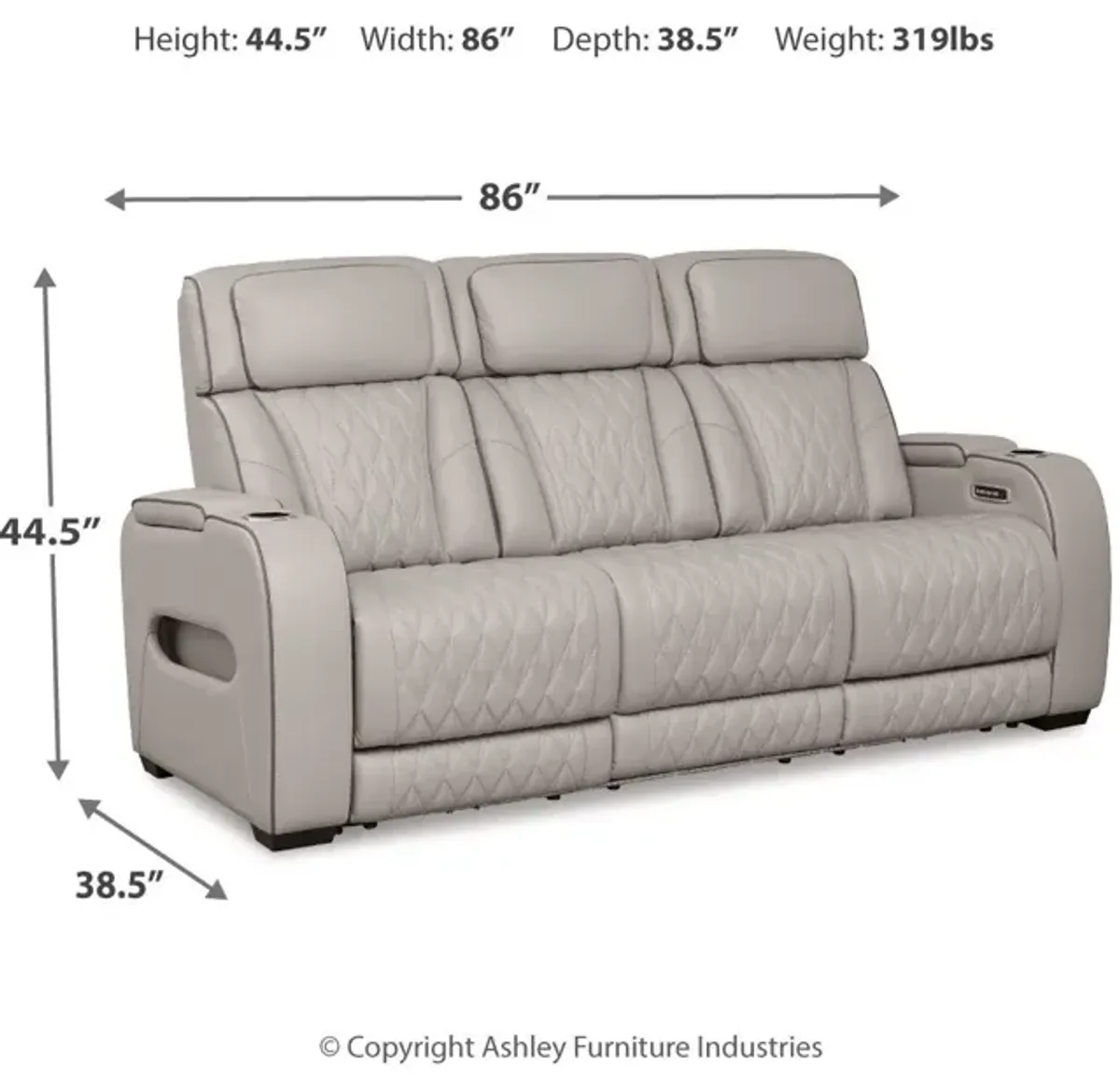 Boyington - Power Reclining Sofa With Adj Headrest