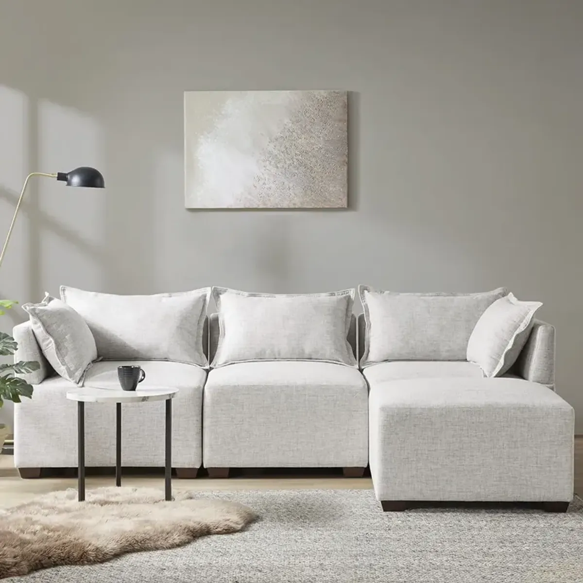 Molly - Modular Ottoman - Silver Grey