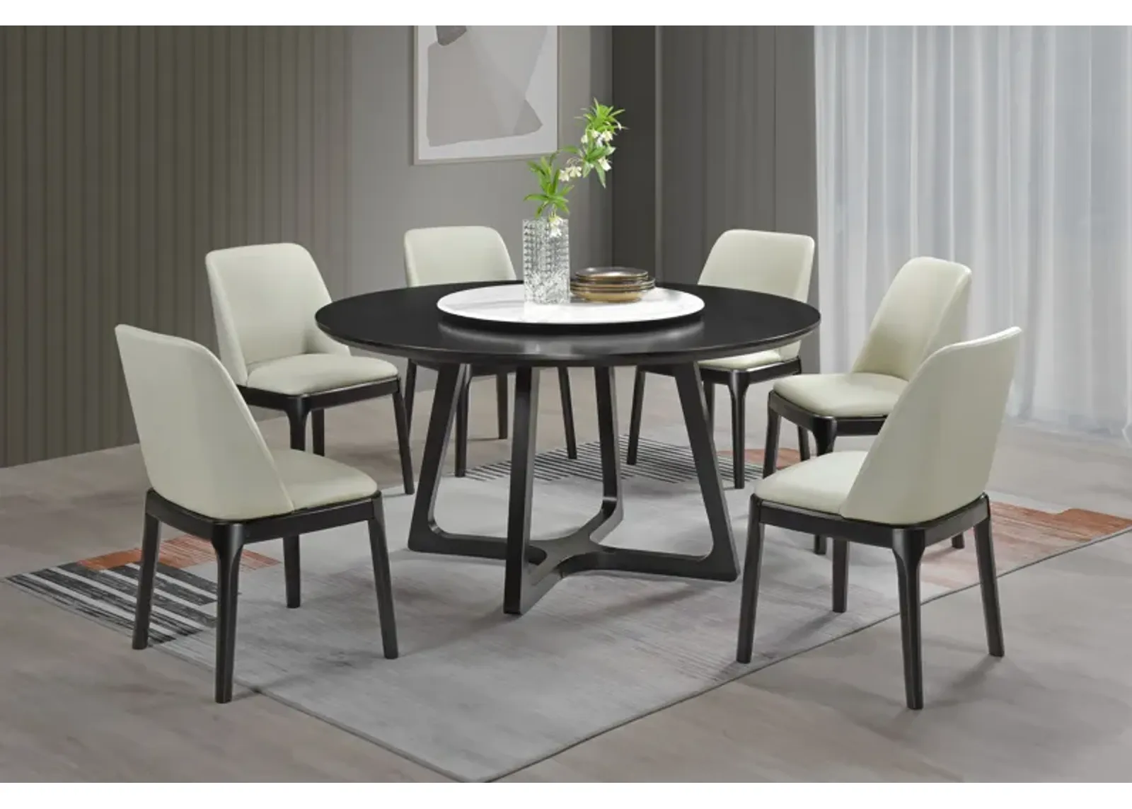 8-Piece Dining Room Set with Lazy Susan