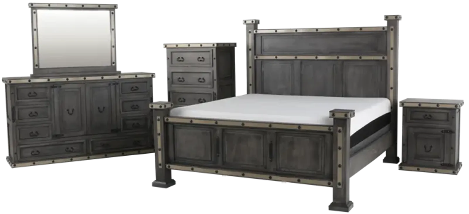 HACIENDA 6 Piece Bedroom set - Grey