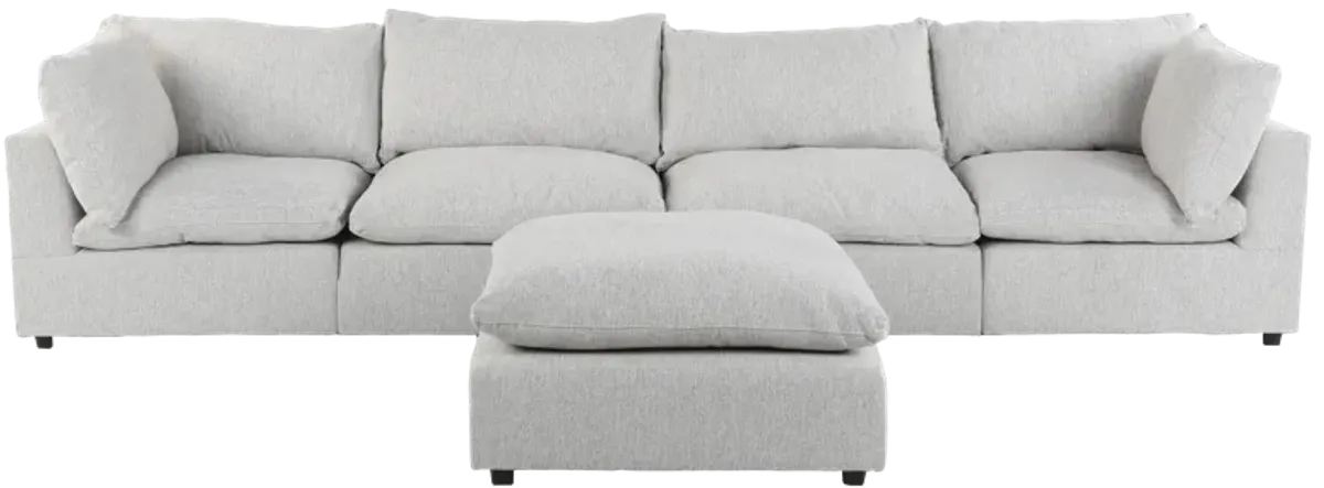 Cloud 5 Piece Modular Sectional - 2 Corners + 2 Armless Chairs + 1 Ottoman