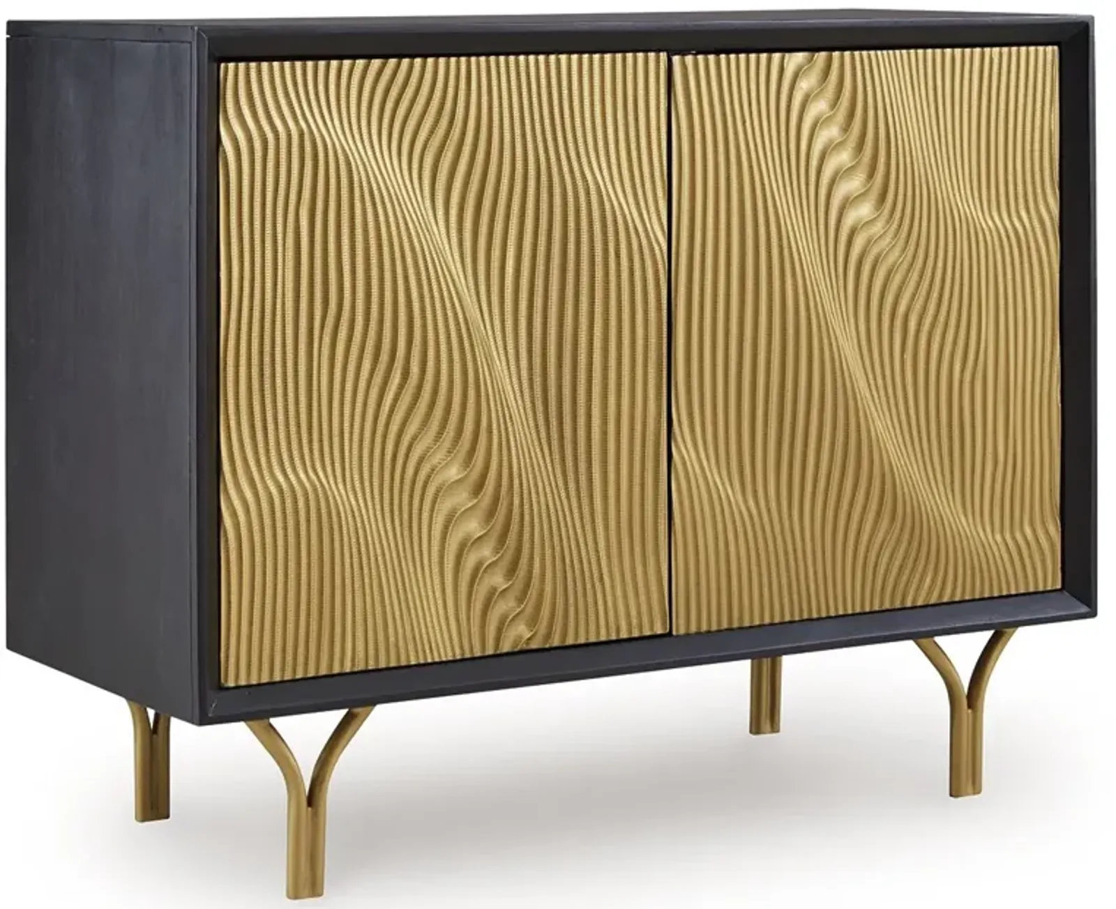 Tayner - Black / Gold Finish - Accent Cabinet