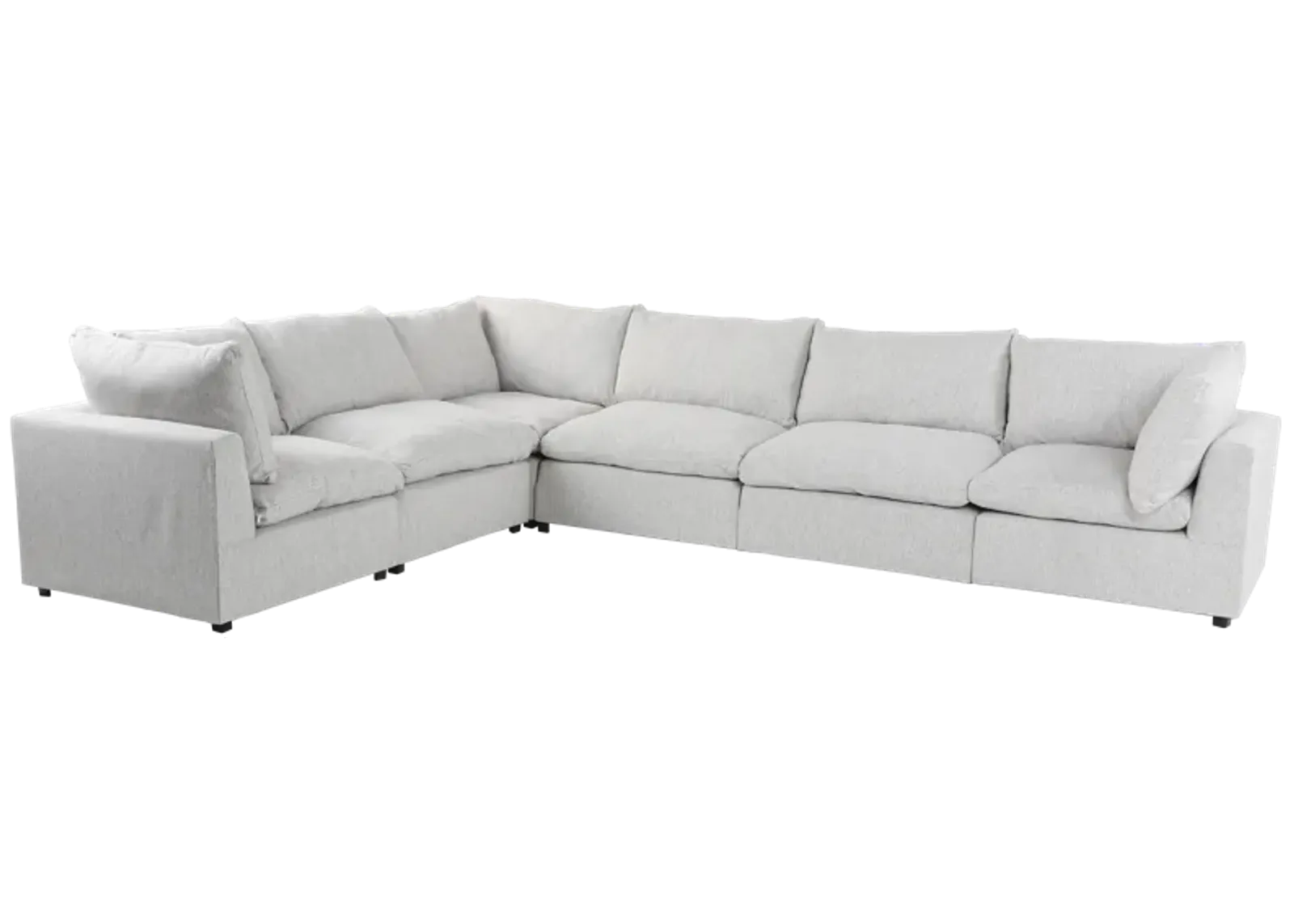 Cloud 6 Piece Modular Sectional - 3 Corners + 3 Armless Chairs