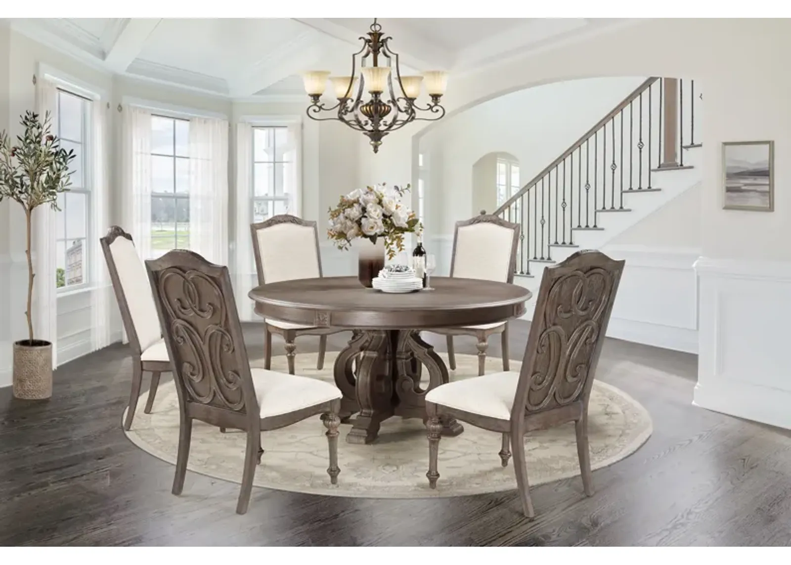 Artesian 6 Piece Round Dining Room Set