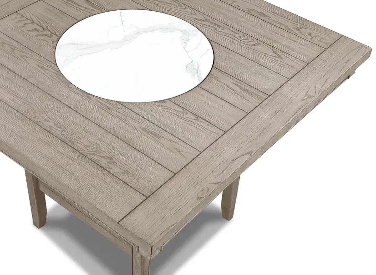 Fulton - Counter Table - White Oak With Marble