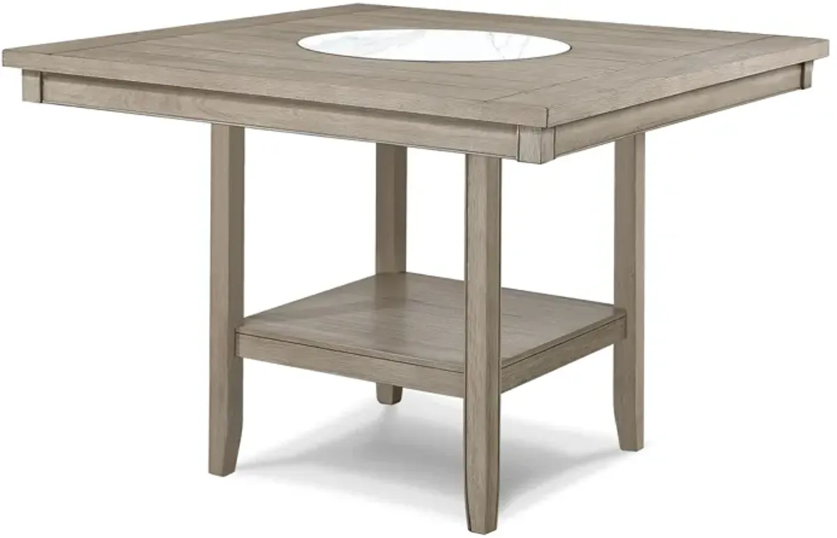 Fulton - Counter Table - White Oak With Marble