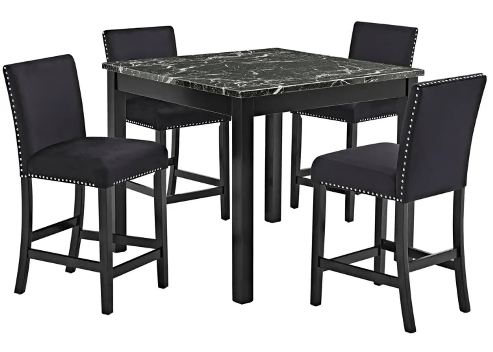 Lennon - 5 Piece Counter Height Set - All Black