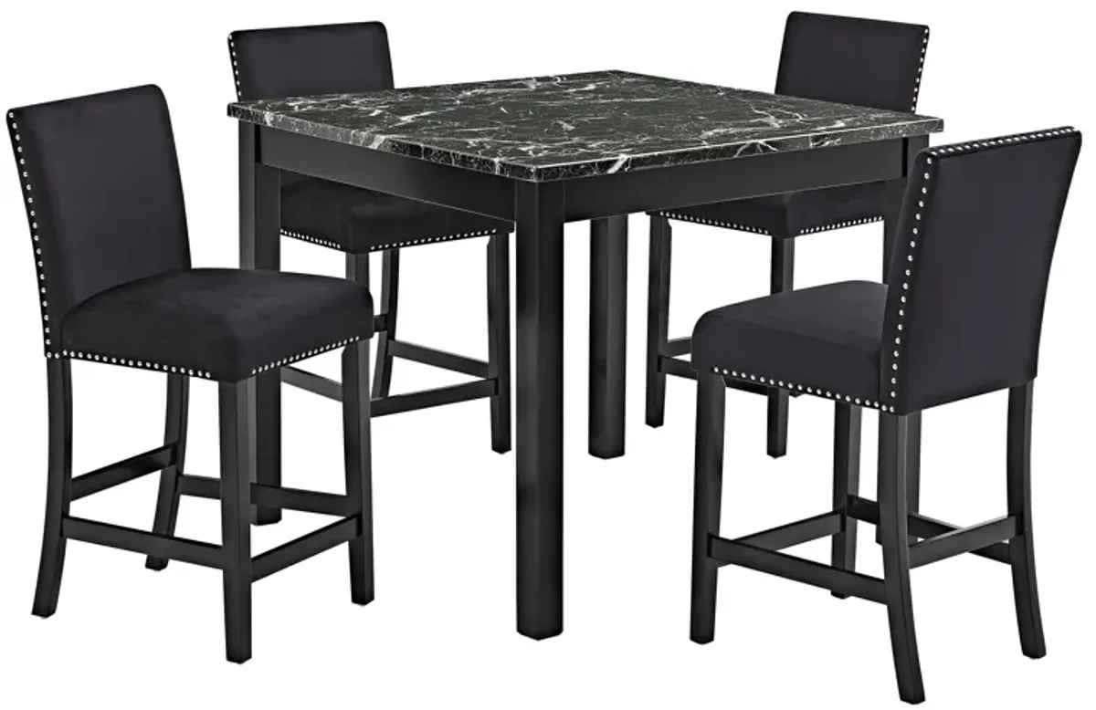 Lennon - 5 Piece Counter Height Set - All Black