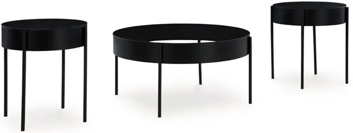 Ardoline - Black - Occasional Table Set (Set of 3)