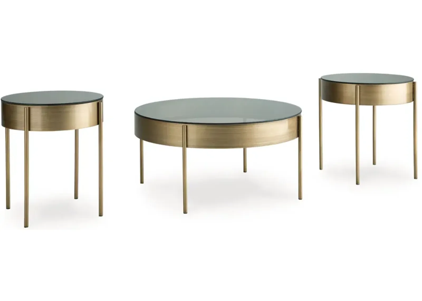 Jettaya - Brushed Brass - Occasional Table Set (Set of 3)