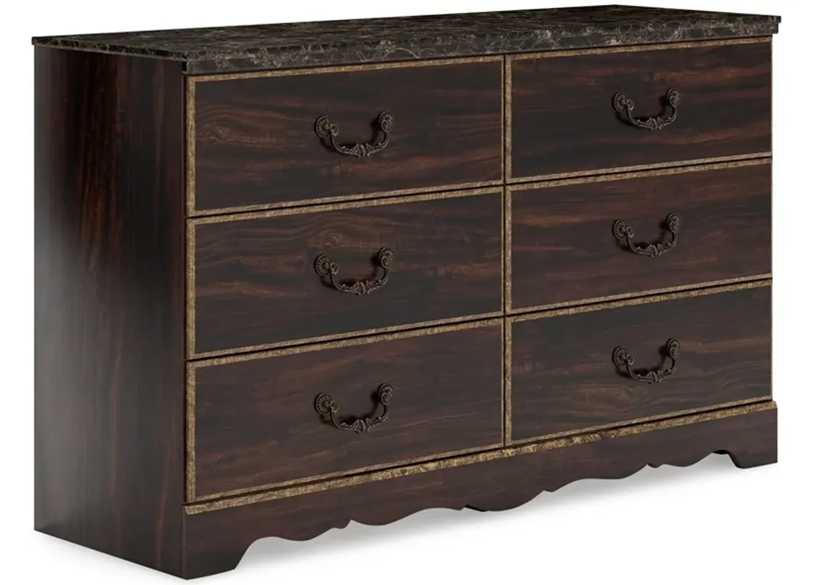 Glosmount - Two-tone - Six Drawer Dresser