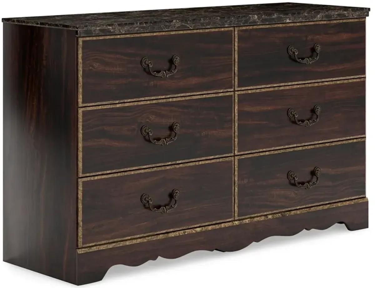 Glosmount - Two-tone - Six Drawer Dresser