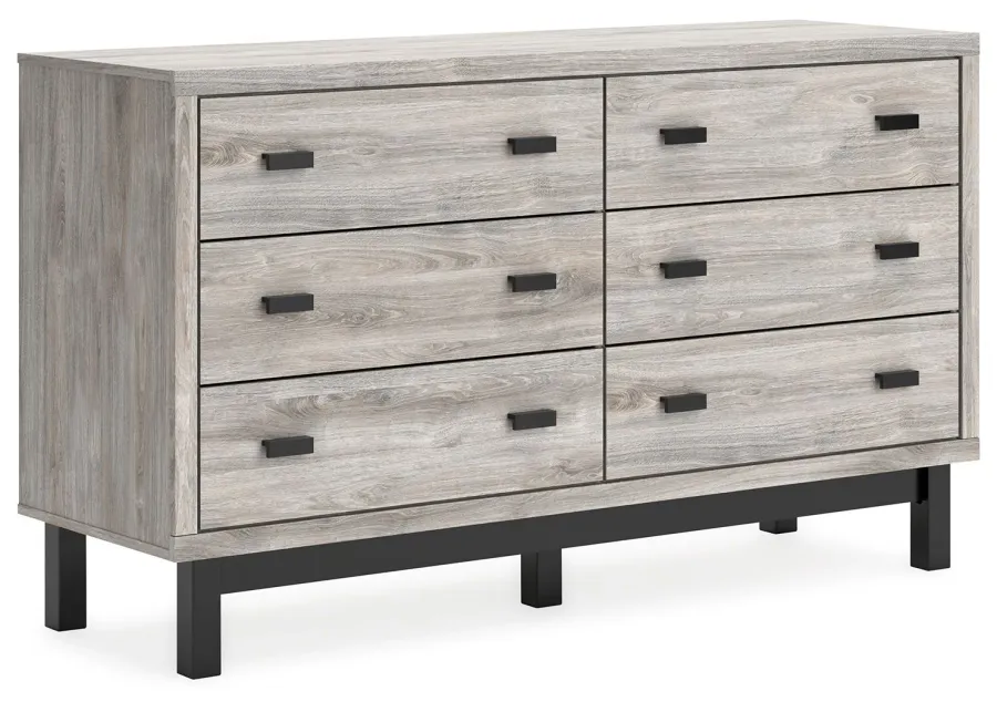 Vessalli - Black / Gray - Six Drawer Dresser