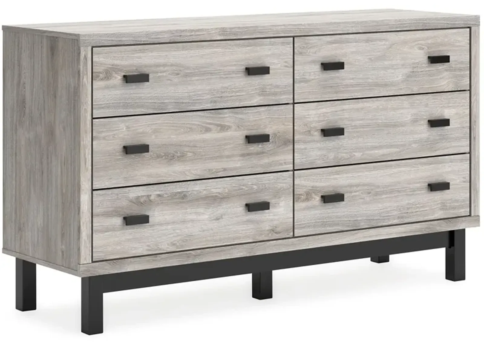 Vessalli - Black / Gray - Six Drawer Dresser