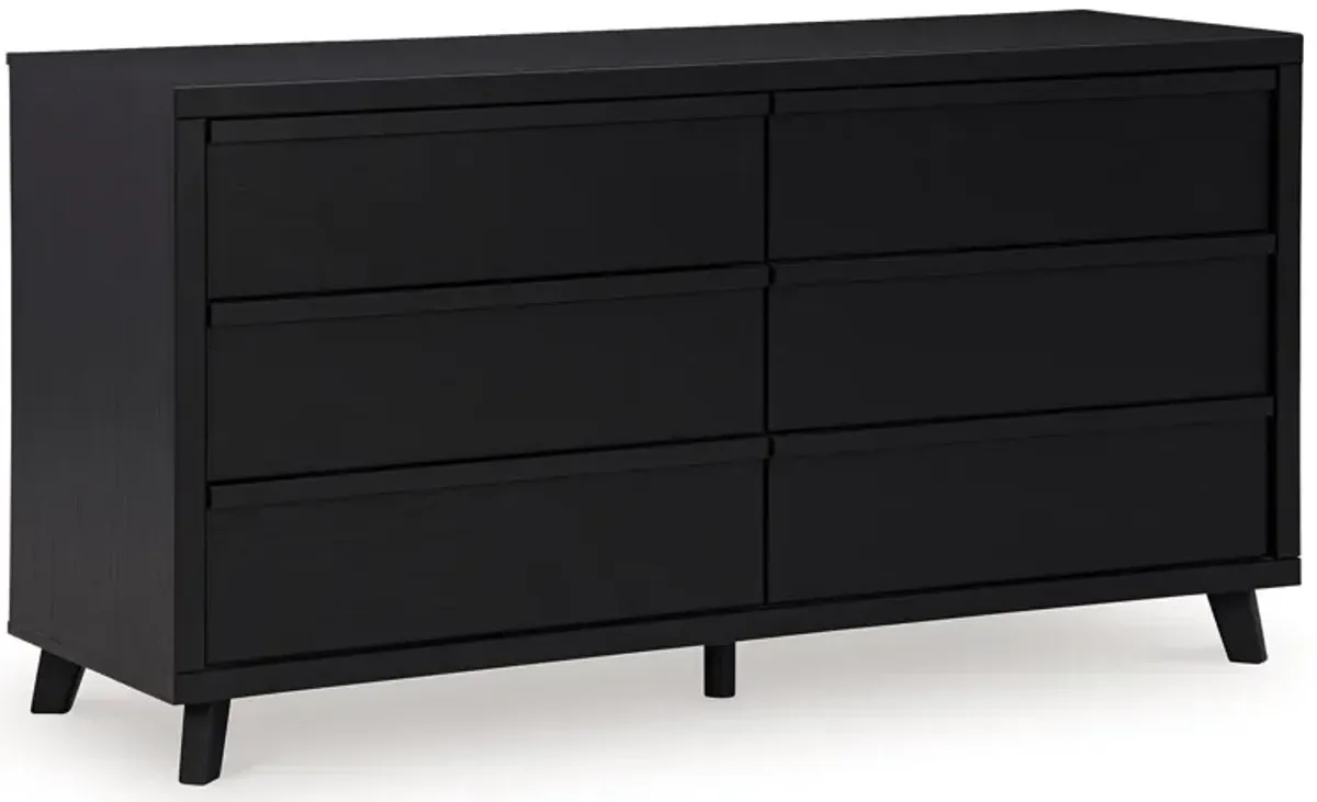 Danziar - Black - Six Drawer Dresser