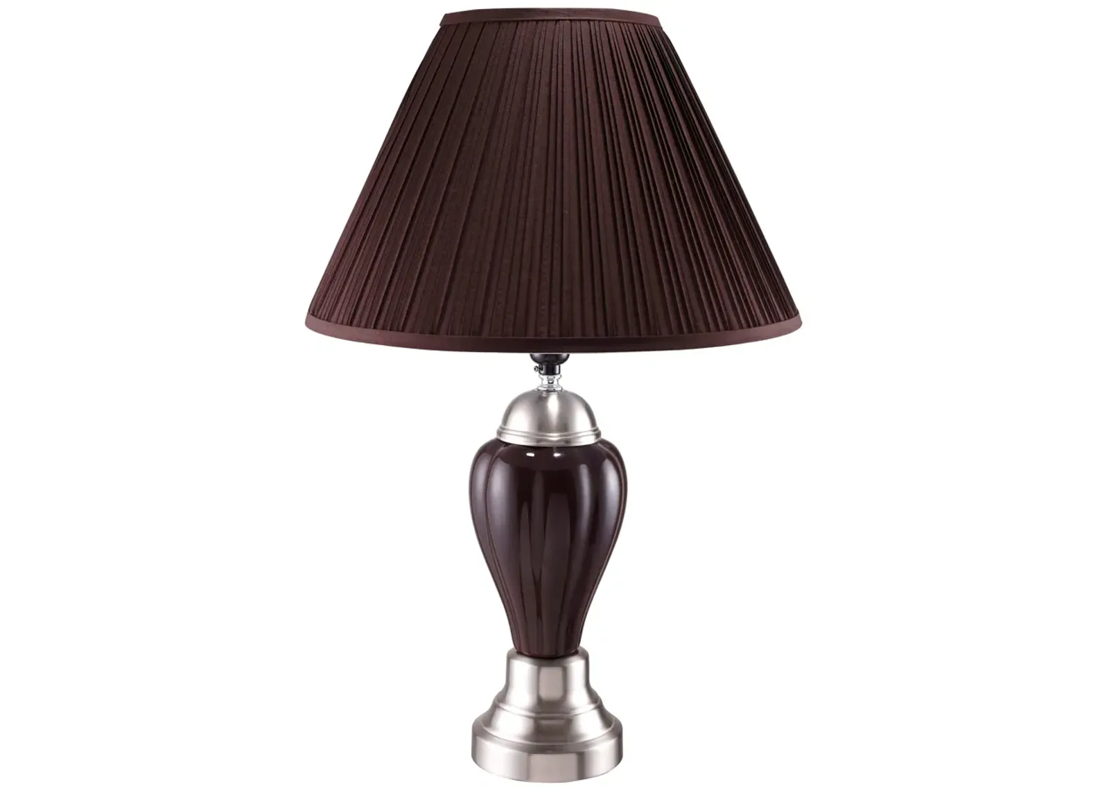 Satin Nickel - Porcelain Lamp - Espresso