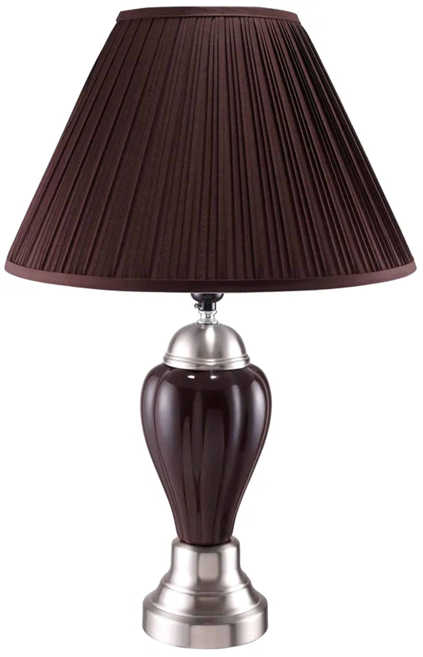 Satin Nickel - Porcelain Lamp - Espresso