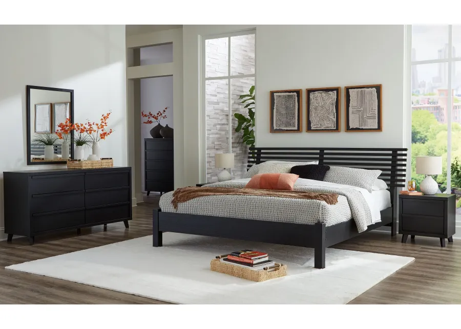 Danziar - Slat Panel Bed With Low Footboard Set