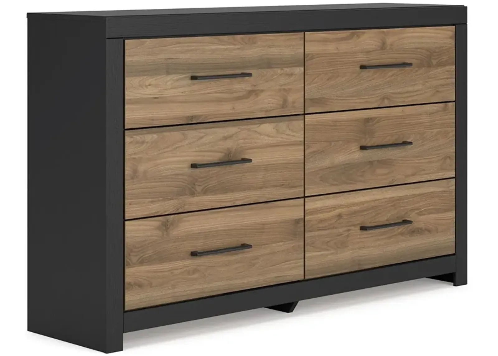 Vertani - Black / Honey Brown - Six Drawer Dresser