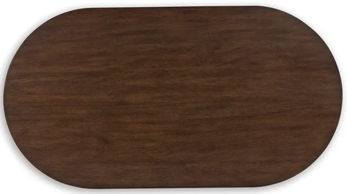 Korestone - Dark Brown - Oval Cocktail Table