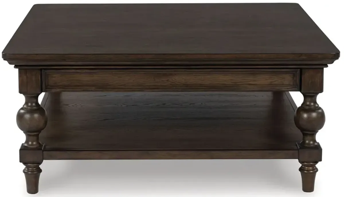 Veramond - Dark Brown - Square Cocktail Table