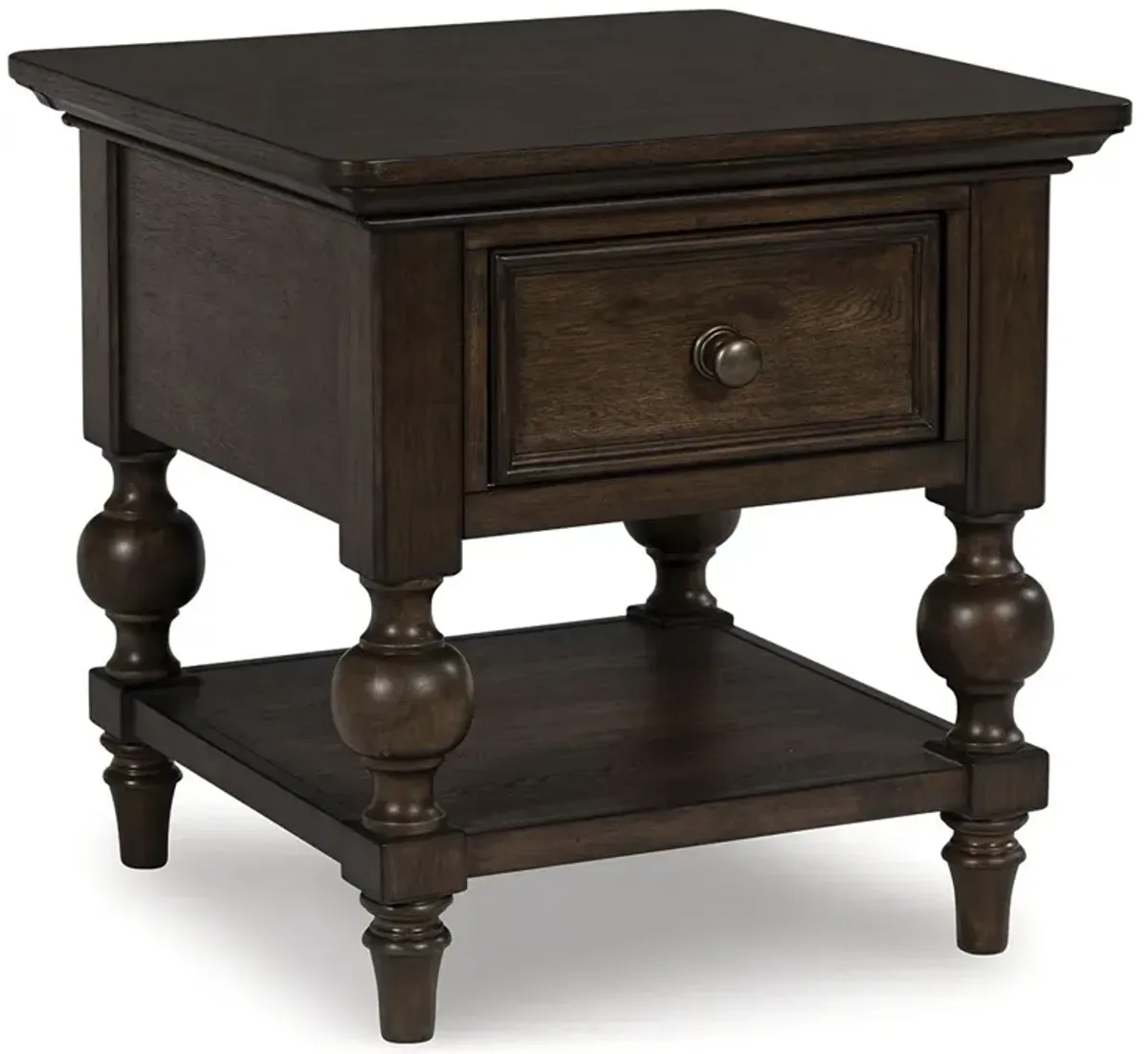 Veramond - Dark Brown - Square End Table