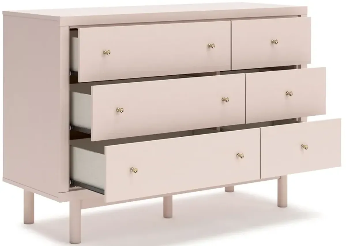 Wistenpine - Blush - Six Drawer Dresser